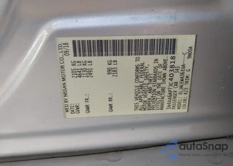 2018 Nissan Maxima 3.5 Sl from USA, damaged, VIN 1N4AA6AP7JC403818